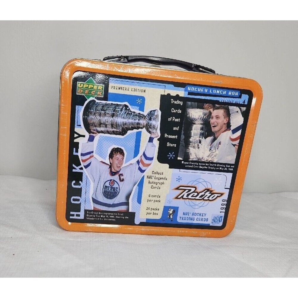 Vintage Wayne Gretzky Upper Deck Premiere Edition Lunch Box 1999 Orange